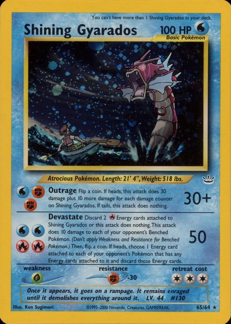 Neo Revelation Shining Gyarados [Double-Holo-Error] Pokémon card